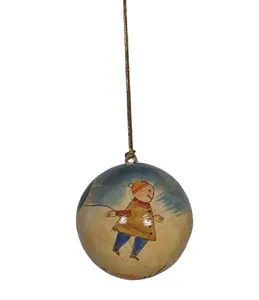 Papier Maché Kerstballen Ornament Hangende Kerstballen Vrolijk Kerstversiering Op Maat Ontwerp Papier Ambacht Voor Festivalfeest Boom