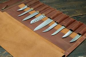 Genuine Leather Knife <b>Roll</b> Professional Culinary Knife Storage <b>Bag</b> Chef <b>Tool</b> Travel Organizer LKR-0322 - Product Image 5