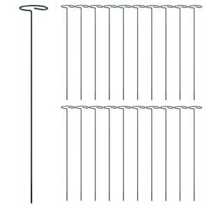 Juego de 20 Estacas de Acero Duraderas de 16 Pulgadas, Color Verde Oscuro, para Plantas, Cercas, Enrejados y Puertas - Product Image 3