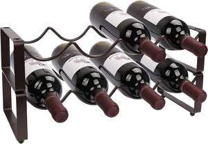 Modern Metal Countertop Wine <b>Rack</b> Stylish <b>Bottle</b> Holder Space-Saving Wine <b>Storage</b> Organizer - Product Image 4