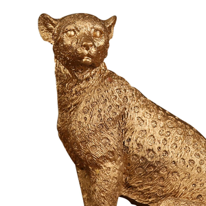 Escultura Retro de Guepardo o Leopardo, Duradera, de Metal Sólido, Chapada en Oro, Pulida, Figura Decorativa para Hogar u Oficina - Product Image 2