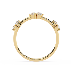 แหวนเพชรทรงกลมแบบฝังหนามเตย ทองคำแท้ 14k สำหรับผู้หญิง ดีไซน์คลาสสิก เรียบง่าย สามารถสวมซ้อนกันได้ เหมาะสำหรับเป็นของขวัญ วันครบรอบแต่งงาน - Product Image 3
