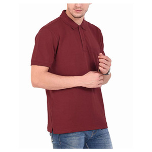 Polo homme uni avec logo personnalisé sur le devant et impression, tissu tricoté respirant, design boutonné, manches courtes - Product Image 2