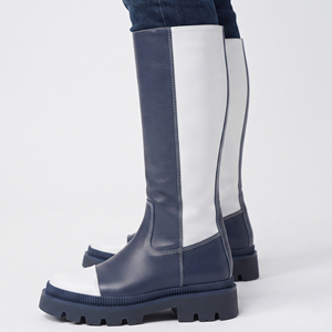 Botas de cuero para hombre con cremallera lateral hasta la rodilla, OEM, estilo urbano, botines largos de cuero, logotipo personalizado, botas de cuero de negocios para hombre hasta la rodilla - Product Image 3