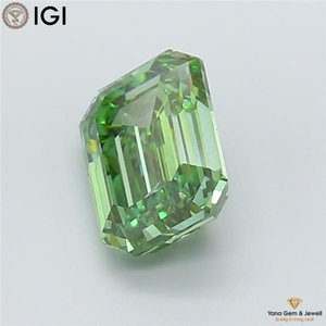 Diamante CVD Cultivado en Laboratorio de 3.00 Quilates, Color Verde Intenso, Claridad VS2, Corte Esmeralda, con Certificado IGI para Anillo de Compromiso o Regalo - Product Image 3
