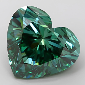 Diamant de culture en laboratoire, vert fantaisie, taille cœur, pierre non montée pour la création de bijoux - Product Image 2