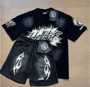 เสื้อยืดและกางเกงขาสั้นชุดเซ็ตฤดูร้อนสำหรับผู้ชาย ออกแบบและโลโก้ตามสั่ง ขายส่ง ผ้าฝ้าย 100% กางเกงขาสั้นตาข่าย ทรงโอเวอร์ไซส์ วินเทจ เป็นมิตรกับสิ่งแวดล้อม - Product Image 3