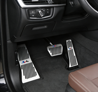 YIQIDA para BMW Serie 5 X5 X6, Kits Interiores, Cubiertas de Pedales de Acelerador, Freno y Reposapiés, Aleación de Aluminio, Diseño Moderno, 3 Piezas