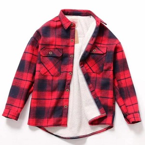 High Quality Thick Canvas Plaid Stand Collar Streetwear <b>Jacket</b> Long Sleeve Warm Unisex - Product Image 1