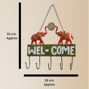 Premium Decorative Elephant <b>Wall</b> <b>Hook</b> –Decorative Elephant <b>Wall</b> <b>Hook</b> – Durable 5 <b>Hook</b> <b>Key</b> Holder <b>for</b> Home Entryway - Product Image 2