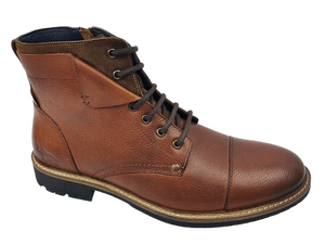 Botas Chukka Dlords Grant Brown de Cuero Genuino, Altura al Tobillo, Punta Redonda, Cierre con Cordones, Suela de Goma, Entresuela de EVA, Transpirables, para Todas las Temporadas - Product Image 1