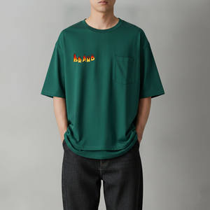 เสื้อยืดคอกลมทรงหลวม พรีเมียมคุณภาพสูง ตัดเย็บตามสั่ง ผ้าฝ้าย 100% เนื้อหนา ทรงดรอปโชว์เดอร์ สไตล์ฮิปฮอป ระบายอากาศได้ดี แห้งเร็ว สำหรับผู้ชาย - Product Image 1