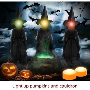 CANDLE IDEA Set di 4 Luci LED Jack-O-Lantern, Luci per Zucca di Halloween con Telecomando e Timer, Luminose e Sfarfallanti, Funzionamento a Batteria - Product Image 3