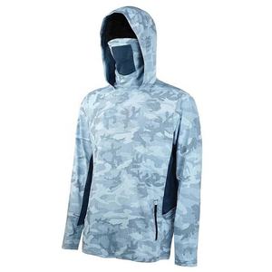 เสื้อฮู้ดดี้สำหรับตกปลา ผ้าโพลีเอสเตอร์/สแปนเด็กซ์ พิมพ์ลายโลโก้ด้วยเทคนิค Sublimation ป้องกันรังสียูวี UPF 50 น้ำหนักเบา เย็นสบาย แห้งเร็ว สำหรับทุกเพศ - Product Image 1