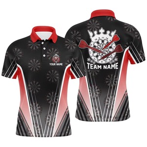 Custom Canada <b>Darts</b> Team Polo Shirt Black Sublimation Print Quick Dry Short Sleeve Sport Wear with Maple Leaf and <b>Dart</b> Design - Product Image 3