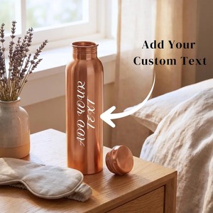 Bouteille en cuivre de qualité supérieure fabriquée à la main pour le bureau, la randonnée et les voyages. - Product Image 1