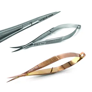 Silver and Custom Color Spring Nail Cuticle Scissors Manicure stainless Steel straight and curved sharp blade for nails