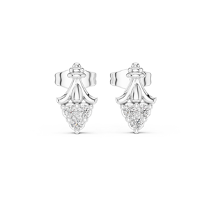 Luxury Sterling <b>Silver</b> Vintage Diamond <b>Stud</b> Earrings for Women IGI Certified Party & Gift Jewelry - Product Image 1
