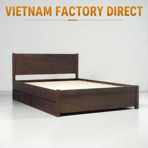 OEM/ODM Vietnam Factory Vietnam Manufacturer Premium Rubberwood Storage <b>Bed</b> KD Minimalist Design Export Standard Quality - Product Image 1