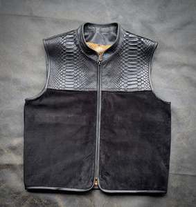Heavy Duty 3-4mm Leather Motorcycle Vest with Brass Hardware - Product Image 1