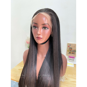 Extensions de cheveux vietnamiennes super brillantes superbes extensions de cheveux vierges lisses à double tirage avec dentelle complète 613 perruques courtes - Product Image 1