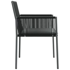 Ensemble de 4 chaises de jardin durables de taille moyenne en rotin PE noir - Product Image 5