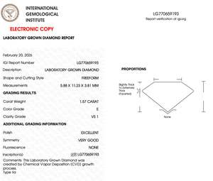 Stonewels Diamant CVD de laboratoire 1,57 ct, certifié IGI, taille fantaisie, en forme de chien Teckel, diamant non monté, expédition immédiate, pendentif personnalisé, cadeau commémoratif pour animal de compagnie - Product Image 4