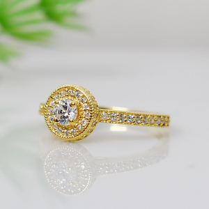 Natural Round Shape <b>Ring</b> <b>Set</b> with Moissanite Accents 925 <b>Sterling</b> <b>Silver</b> Wedding Engagement <b>Ring</b> <b>Set</b> for Women - Product Image 3