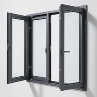 Portes et fenêtres à battants en aluminium à triple couche et double vitrage, à rupture de pont thermique, écoénergétiques, pour appartement et chambre à coucher