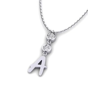 Best look A Letter Design <b>Silver</b> + moissanite Pendant with Charm luxury With Sapphire <b>Jewelry</b> Unisex pendants - Product Image 3
