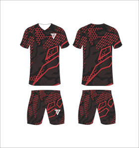 Custom Sublimated Blue Camouflage Soccer Jersey Set for <b>Men</b> V-Neck Short Sleeve Moisture Wicking Athletic Fit - Product Image 5