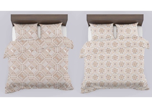 100% Cotton Reversible <b>Comforter</b> <b>Set</b> 2 Pillow Covers | Geometric Pattern | 400TC Thread Count Everyday Use Fade Resistant - Product Image 4