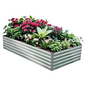 Wholesale Galvanized Metal Garden Bed For Vegetables And Flowers Modular Steel <b>Planter</b> <b>Box</b> For Outdoor Backyard Patio Garden - Product Image 1