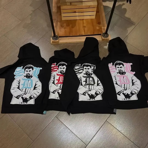 Sudaderas con Capucha Method Winter Front Logo SDL para Hombre, 100% Algodón, Sudaderas Personalizadas Transpirables Estilo Hip Hop con Logotipo Rojo Tejido e Impreso - Product Image 4