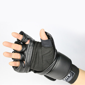 Gants d'entraînement de boxe MMA en cuir PU de haute qualité personnalisés, demi-doigts, gants UFC MMA - Product Image 2