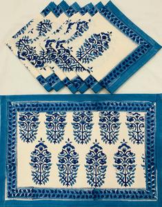 Set de 6 dessous-de-plat modernes en coton imprimés à la main, lavables en machine, pour la table à manger - Product Image 3