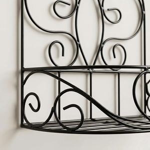 Support mural vintage en métal pour plantes, design circulaire, pour fleurs et plantes vertes, style rustique, finition thermolaquée - Product Image 2