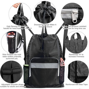 Custom Polyester Nylon Drawstring Backpack Gym <b>Bags</b> Pockets Unisex <b>String</b> Sports <b>Bag</b> Foldable Waterproof Features - Product Image 6