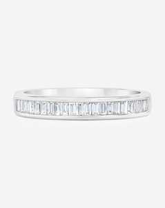 3.5mm Channel Set Baguette Lab Grown Diamond Stackable <b>Ring</b> 14k 18k Solid Gold <b>Dainty</b> Wedding Band Minimalist Anniversary <b>Ring</b> - Product Image 6