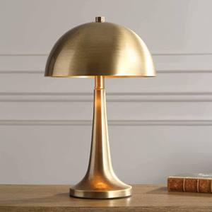 Lampe de table moderne en laiton avec abat-jour en métal, lumière blanche chaude pour chambre à coucher, éclairage décoratif E27 LED 3000K - Product Image 4