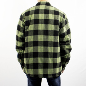 Vente en gros OEM 2023 – Veste chemise unisexe en toile à capuche et col montant, style streetwear, doublée, manches longues, chaude, à carreaux - Product Image 3