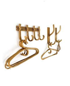 Closet accessory top quality sustainable cane wood hangers lowest price rattan <b>clothes</b> hanger - Product Image 6