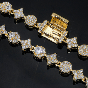 Pulsera de Lujo con Diamantes de Moissanita, Plata 925, Diseño Iced Out, Eslabones Redondos Agrupados, Joyería Hip Hop - Product Image 3