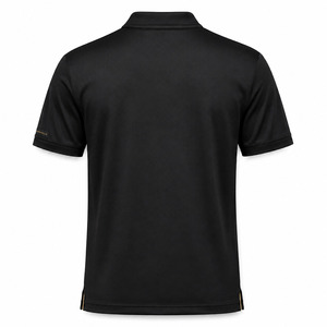 Men's <b>Black</b> Short Sleeve <b>Polo</b> <b>Shirt</b> Embroidered Logo Quick Dry Knitted Casual Wear - Product Image 2