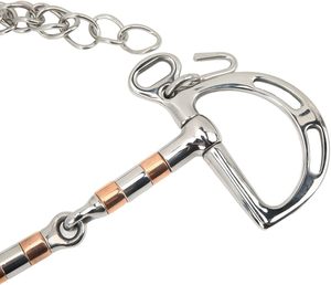 Bocado de caballo de acero inoxidable y cobre con cadena para boca de caballo de 125 mm - Product Image 6