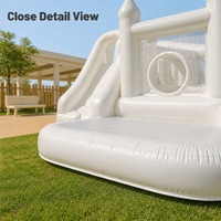 Toboggan gonflable blanc pour enfants pour parc d'aventure et usage résidentiel intérieur/extérieur en PVC écologique