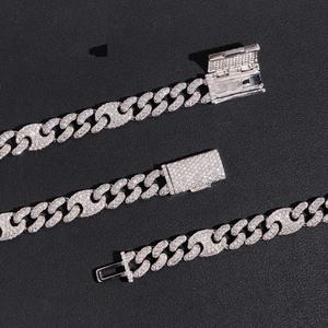 Collar de Cadena Cubana de Lujo con Moissanita, Joyería Hip Hop Iced Out, Chapado en Oro/Plata, Pieza Destacada de Plata Esterlina - Product Image 4