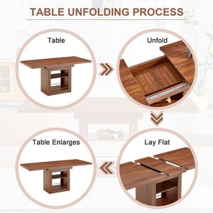 Set Moderno di Tavolo da Pranzo Allungabile 59-71 Pollici con 4 Sedie in Tessuto Tecnologico e Tavolo Estraibile in MDF per Sala da Pranzo - Product Image 6