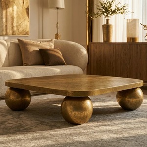 Made To Last Contemporary Stone Top <b>Coffee</b> <b>Table</b> With Ball <b>Legs</b> Modern Living Room Furniture Handmade Design - Product Image 3