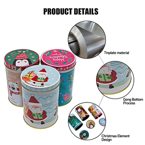 Nhà Máy Nhà Cung Cấp Tùy Chỉnh Vòng Tin Giáng Sinh Lễ Hội Sô Cô La Cookie Thực Phẩm Đóng Gói Tin Thực Phẩm An Toàn Cá Nhân Quà Tặng Tins - Product Image 2